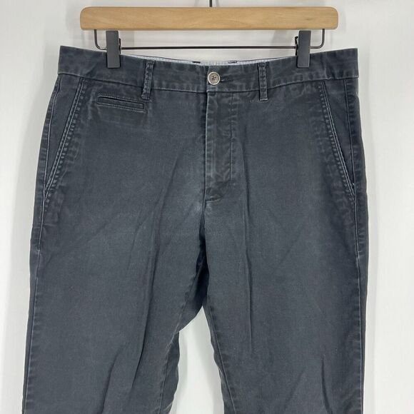 Perk Pants Size 32x32 Mens Black Slim Fit Stretch Tapered Leg Flat Front Chino - Picture 2 of 8